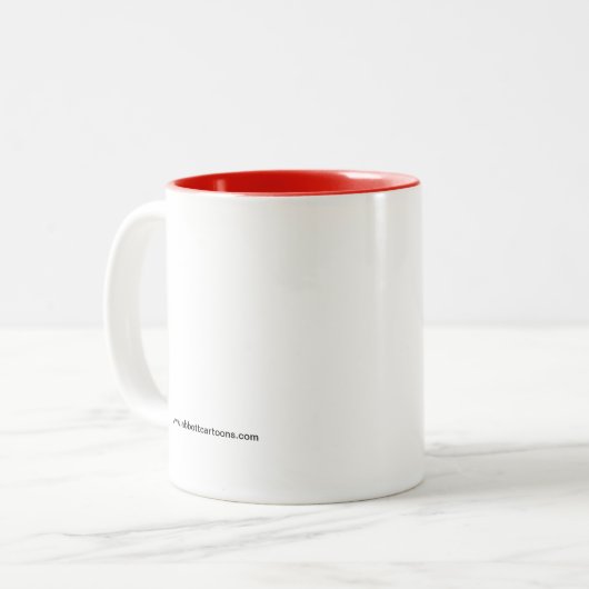 コーヒおもしろいー・ワークプレイスのユーモア・マグ ツートーンマグカップ (正面左)