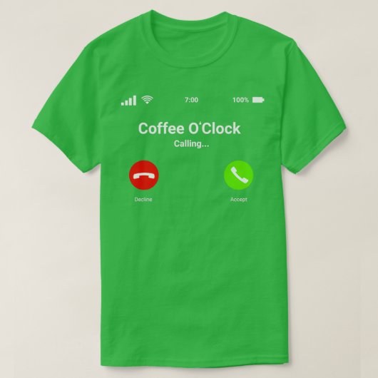 コーヒおもしろいーOx27Clock Office 1 Tシャツ (デザイン正面)