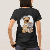 コーヒおもしろいーPUG愛犬家グラフィック漫画かわいい Tシャツ (裏面)