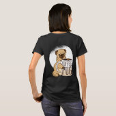 コーヒおもしろいーPUG愛犬家グラフィック漫画かわいい Tシャツ (裏面フル)