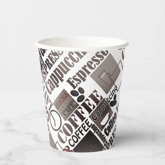 コーヒお気に入りのー装飾用クッション 紙コップ (正面)
