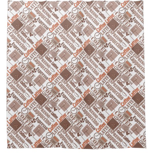 コーヒお気に入りのー シャワーカーテン (正面)