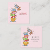 コーヒお洒落ーカップがコーヒーを飲みに会おう コーリングカード (正面/裏面)