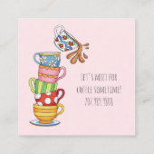 コーヒお洒落ーカップがコーヒーを飲みに会おう コーリングカード (裏面)