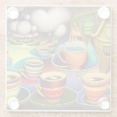 コーヒお洒落ーカップの国 ガラスコースター (裏面)