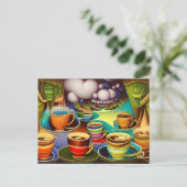 コーヒお洒落ーカップの国 ポストカード (スタンド正面)