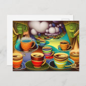 コーヒお洒落ーカップの国 ポストカード (正面/裏面)