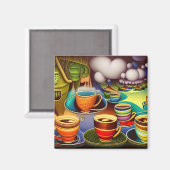 コーヒお洒落ーカップの国 マグネット (正面/裏面)