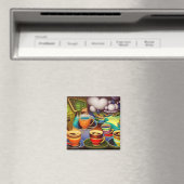 コーヒお洒落ーカップの国 マグネット (インサイチュ (食洗機))