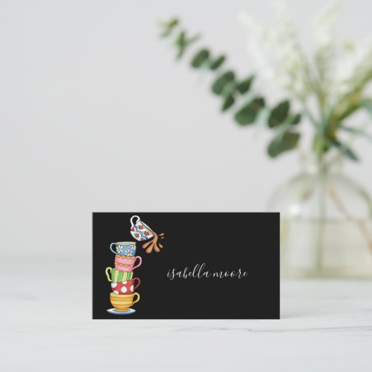 コーヒお洒落ーカップはコーヒーのカリンに会おう コーリングカード (スタンド正面)