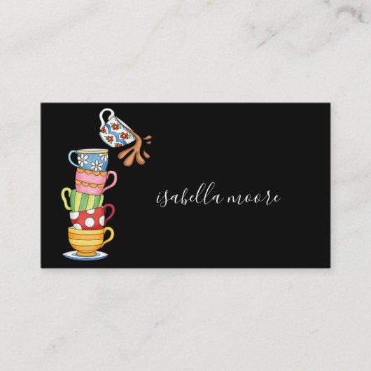 コーヒお洒落ーカップはコーヒーのカリンに会おう コーリングカード (正面)