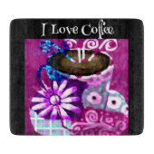 コーヒお洒落ー抽象芸術のパ絵を描ープル カッティングボード (正面)