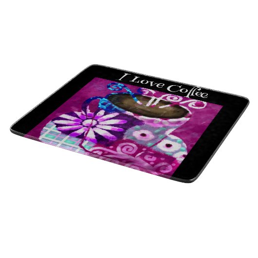 コーヒお洒落ー抽象芸術のパ絵を描ープル カッティングボード (角)