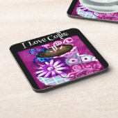 コーヒお洒落ー抽象芸術のパ絵を描ープル コースター (左側)