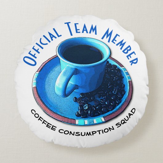 コーヒお洒落ー消費チームの正式メンバー ラウンドクッション (正面)