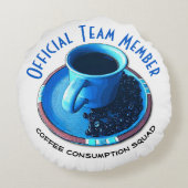 コーヒお洒落ー消費チームの正式メンバー ラウンドクッション (裏面)