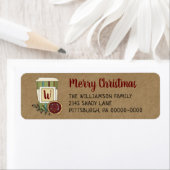 コーヒお洒落ー&クッキーのクリモノグラムのスマス ラベル (インサイチュ)