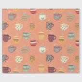 コーヒかわいらしーティーマグ ラッピングペーパー (フラット)