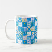 コーヒかわいらしーマグ：ダシチェイン、パッチワーフェイクク コーヒーマグカップ (左)