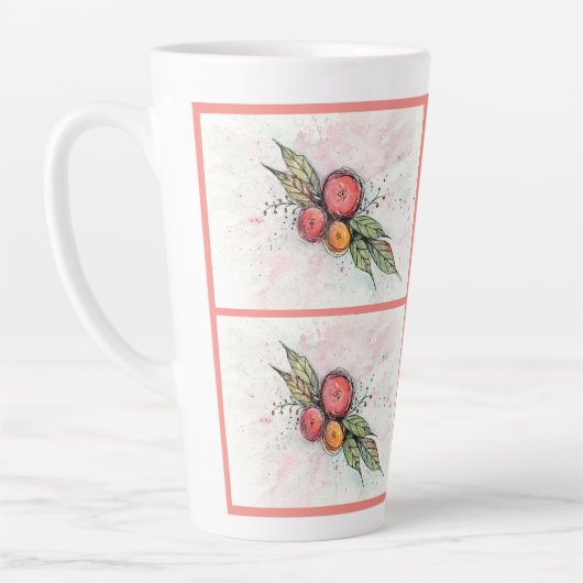 コーヒかわいらしー又はT用の水彩花ラテマグカップ カフェラテマグ (左)