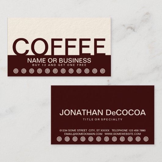 コーヒはっきりしたー顧客ロイヤリティカード ロイヤリティカード (正面/裏面)