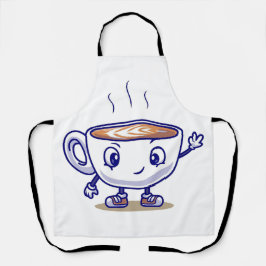 コーヒよくはしゃぐーおもしろいデザイン エプロン