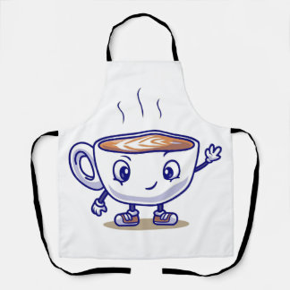 コーヒよくはしゃぐーおもしろいデザイン エプロン
