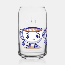 コーヒよくはしゃぐーおもしろいデザイン ガラス缶