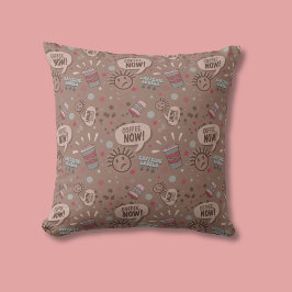 コーヒよくはしゃぐー今モカ模様 クッション