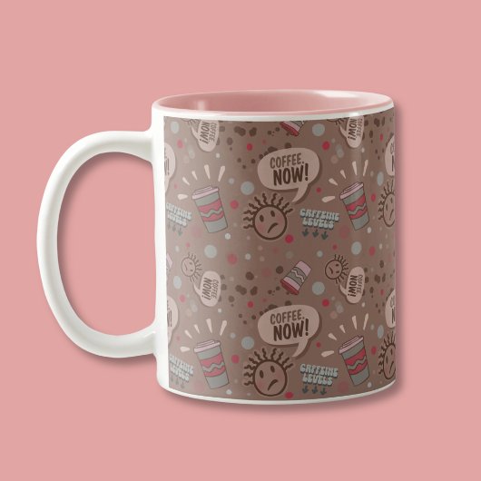 コーヒよくはしゃぐー今モカ模様 ツートーンマグカップ