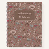 コーヒよくはしゃぐー今モカ模様 ノートブック (正面)