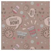 コーヒよくはしゃぐー今モカ模様 ファブリック (クローズアップ)