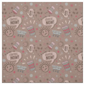 コーヒよくはしゃぐー今モカ模様 ファブリック (見本)