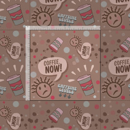 コーヒよくはしゃぐー今モカ模様 ファブリック