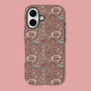 コーヒよくはしゃぐー今モカ模様 iPhone 16ケース