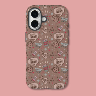 コーヒよくはしゃぐー今モカ模様 iPhone 16ケース