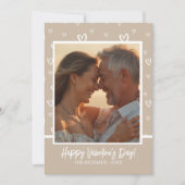 コーヒエレガントーとホワイトのハートとカスタム写真 シーズンカード (正面)