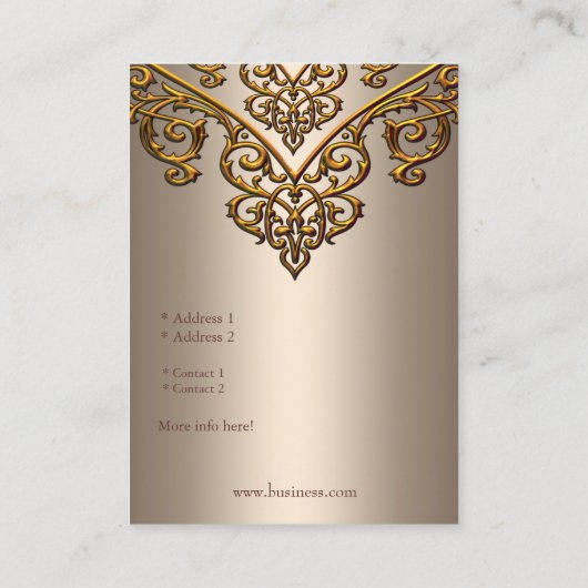 コーヒエレガントーオーバーレイ上の名刺金ゴールド 名刺 (裏面)