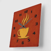 コーヒエレガントースタイリッシュキッチン スクエア壁時計 (傾斜)