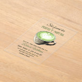 コーヒエレガントーテーマパーフェクトマチャブライダルシャワー アクリル招待状 (レイダウン)