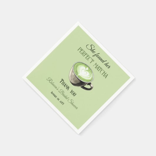 コーヒエレガントーテーマパーフェクトマチャブライダルシャワー スタンダードカクテルナプキン (角)