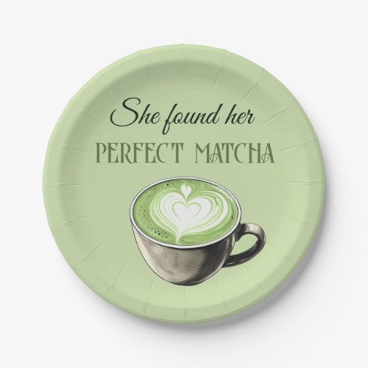 コーヒエレガントーテーマパーフェクトマチャブライダルシャワー ペーパープレート (正面)