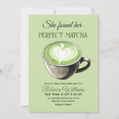 コーヒエレガントーテーマパーフェクトマチャブライダルシャワー 招待状 (正面)