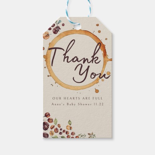 コーヒエレガントーテーマベビーシャワー ギフトタグ (正面)
