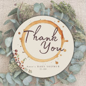 コーヒエレガントーテーマベビーシャワー ラウンドシール