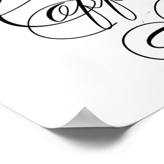 コーヒエレガントーバーブラックスクリプト |水平テーブル ポスター (角)