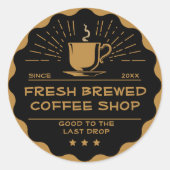 コーヒカスタマイズーショップカップビジネス広告 ラウンドシール (正面)