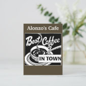 コーヒカスタマイズース店/レストラン – ダークロースト ポストカード (スタンド正面)