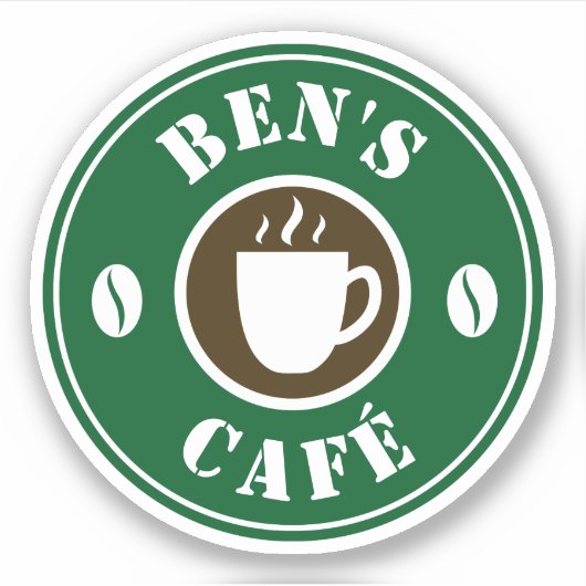 コーヒカスタムーショップビジネスのロゴのビニールシール シール (正面)