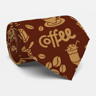 コーヒカッコいいーショップタイル模様 ネクタイ